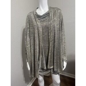 Dressy Top And Cardigan 2X Plus Gold Formal Calvin Klein Set NWT